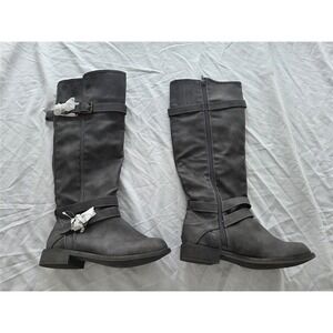 NWOT Shoedazzle 5.5 LaToya Equestrian Moto Strap Boots Black 131797